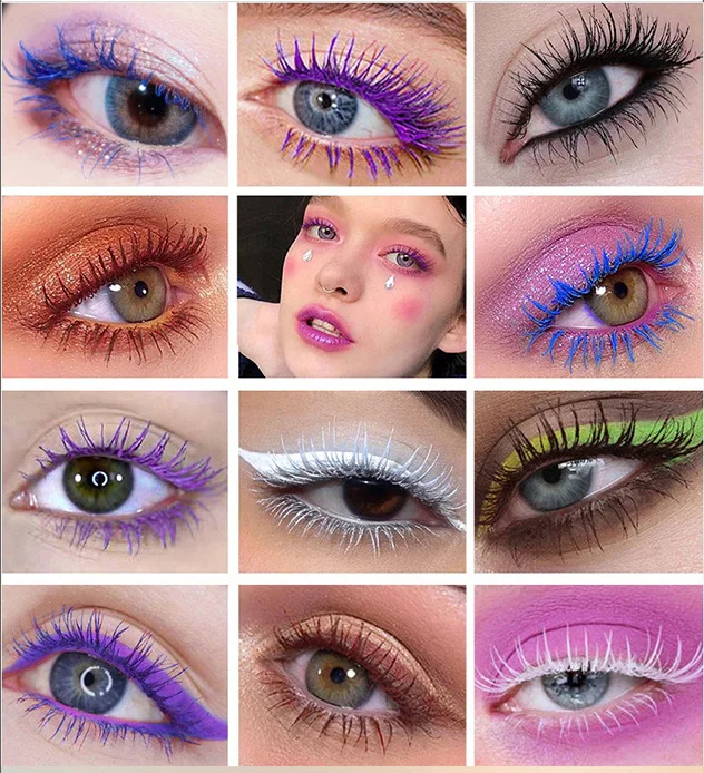 Wholesale Daily make up long lasting custom Private Label Mascara Black Waterproof 4D colorful red green eyelash Mascara