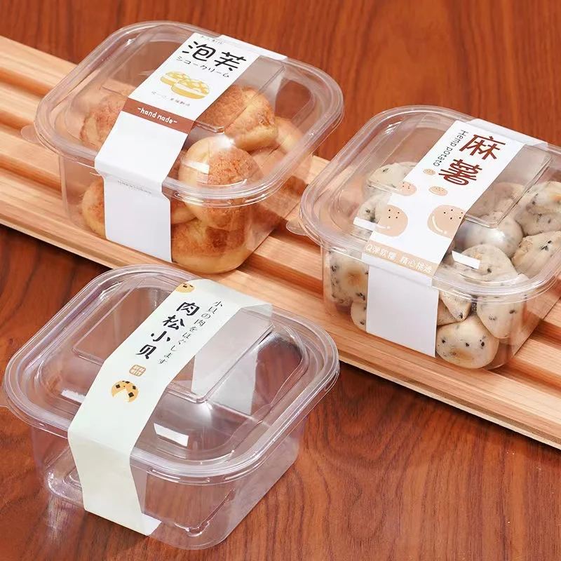 Basque Cake box Clear 4-inch pastry box with sauce puffs mini towel roll poi baking box