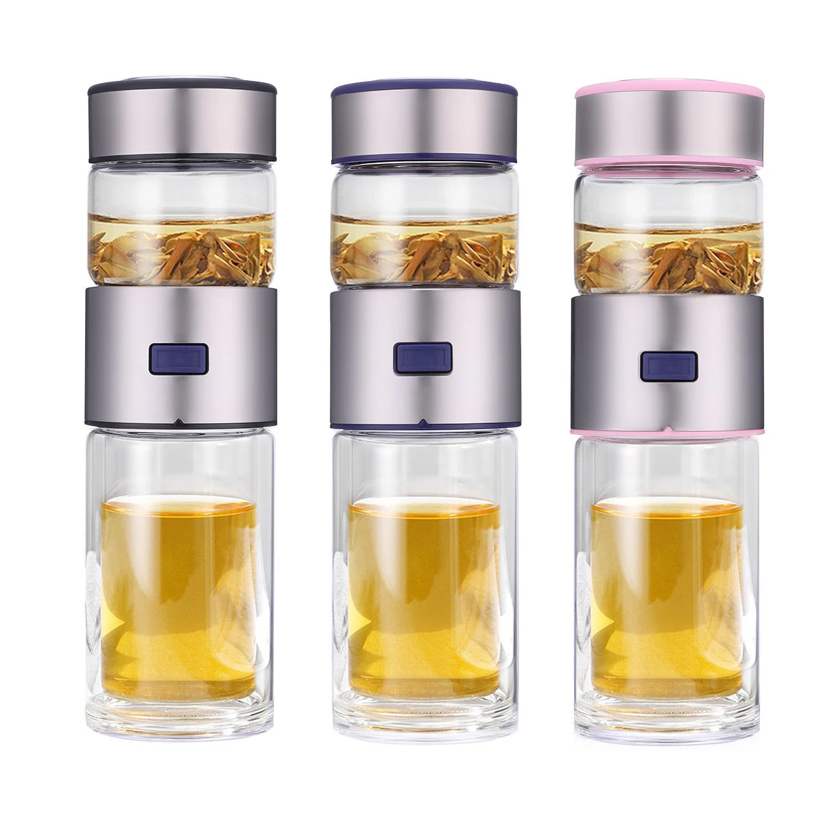 Private Label 400ml Tea Infuser Drinking Glass Water Bottle With Custom Logo