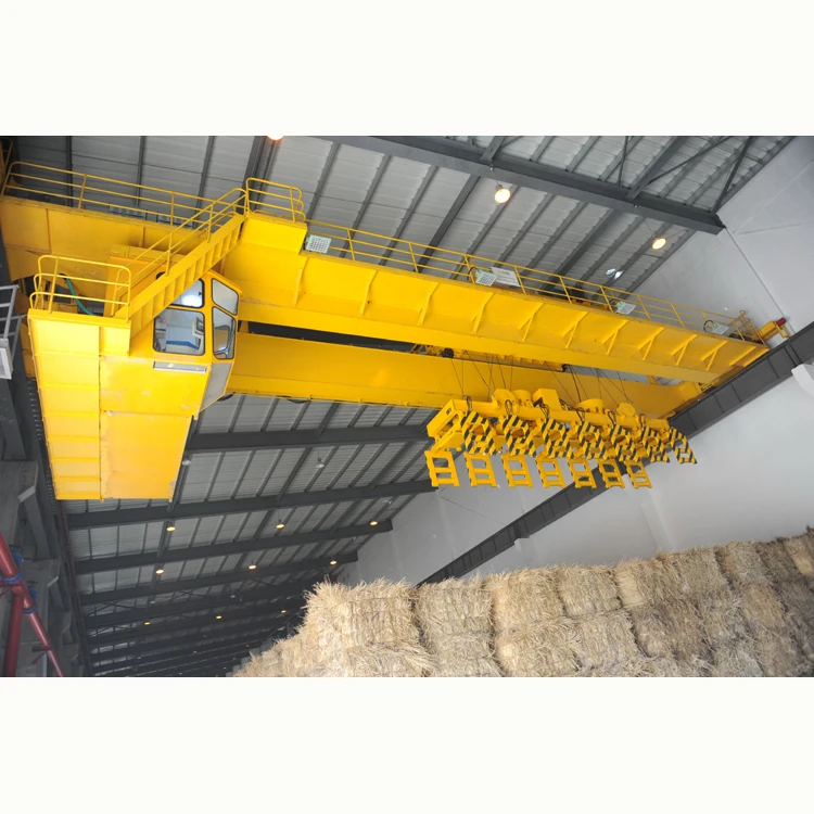 custom farm indstry lifting beam crane h-type clamp used for straw grass haystack hayrick grab bucket