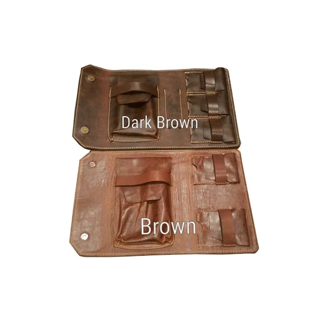 Индивидуальный 5 Карманный полностью натуральный кожаный чехол для сигар/чехол с кожаным ремешком