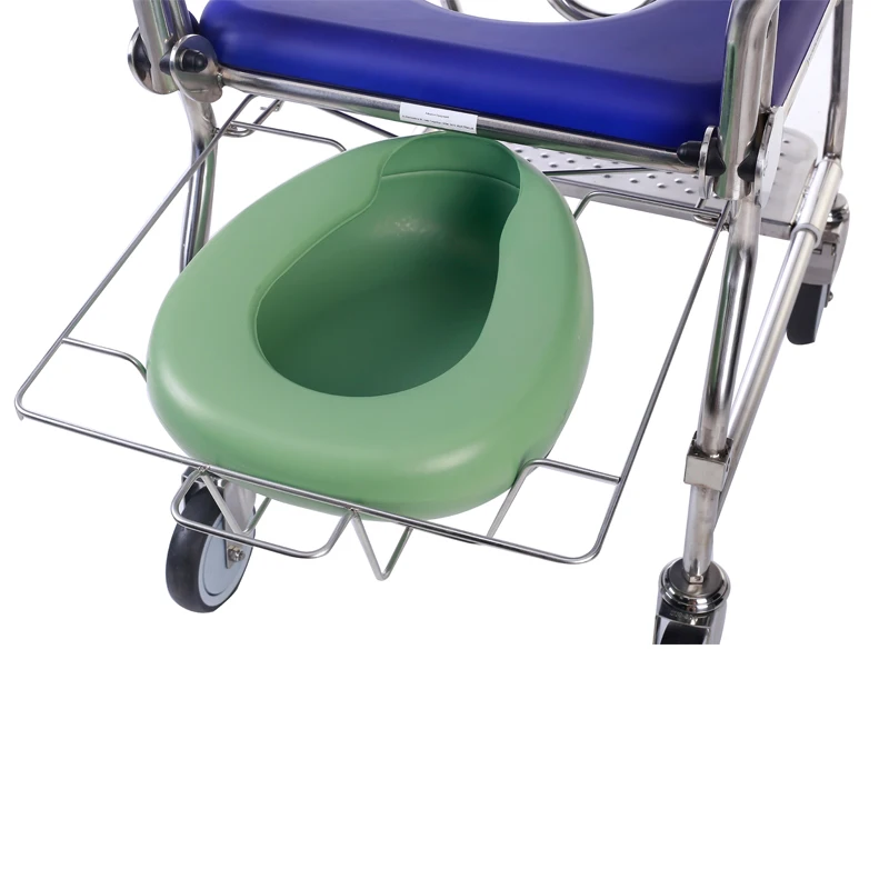 Medical Equipment Aluminum  Commode Shower WheelChair for Disabled Elder Commode Bath Seat  Shower Chair With Commode Tub