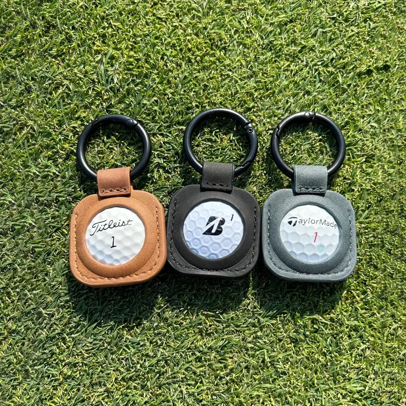 High Quality Key Ring Golf Bag Tag Ball Marker Gift PU Leather Golf Bag Keychain
