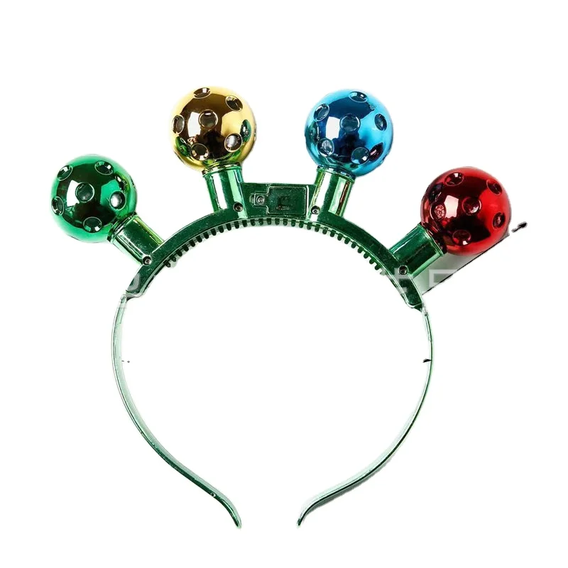 
Cross Border Hot Sale Christmas Bell LED Light Disco Ball Luminous Necklace 