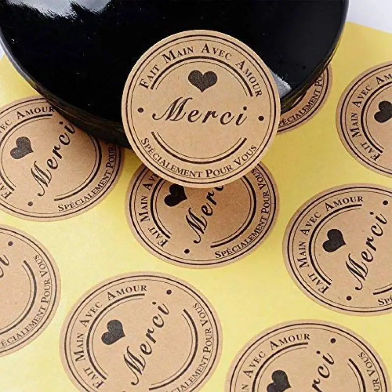 Rouleau autocollant logo embqllzge etiquette merci