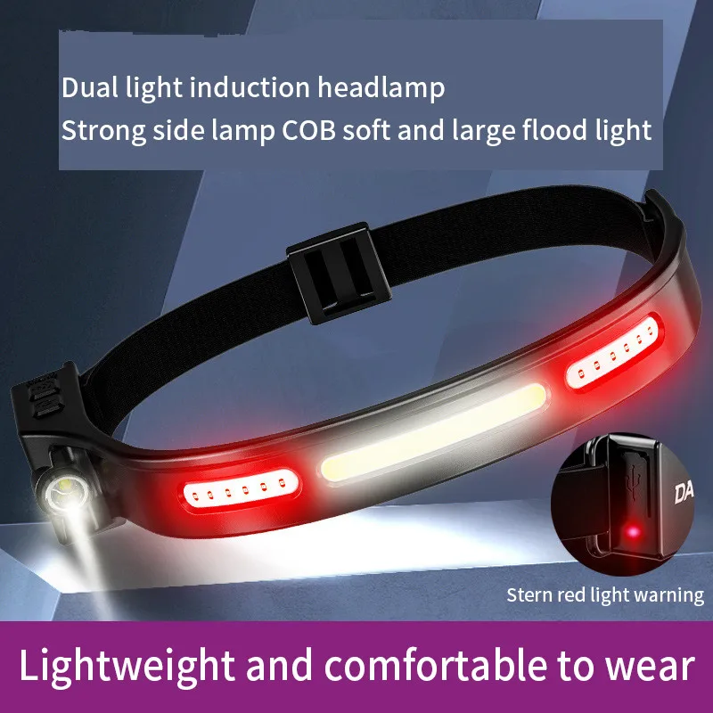 Intelligent Sensor Induction LED Mountain Bicycle Head Light USB Rechargeable Accessories Miner Light