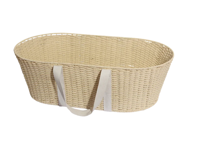 Handmade  paper rope moses basket baby carrying  basket bed