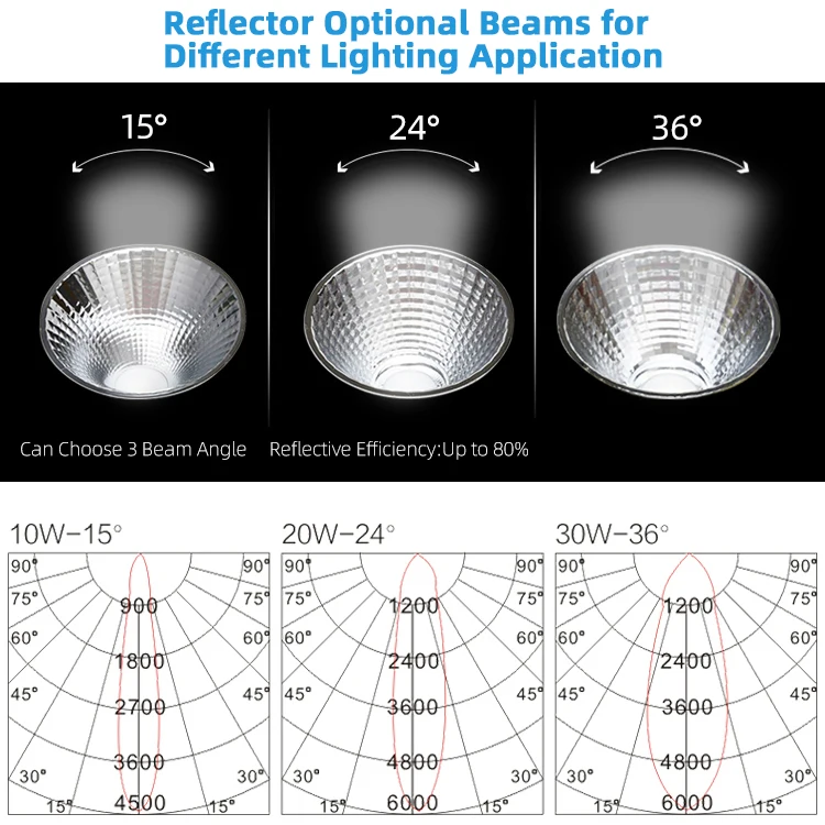 RONSE Adjustable indoor spot light dimmable ceiling light 10W 15W 24W 30W 40W 50W COB LED Wall Washer Downlight