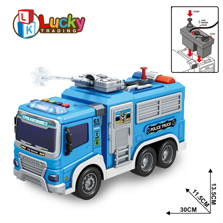 2024 New Toy Car Fire Rescue Truck Toys Friction Powered Fire Car with Light and Sound