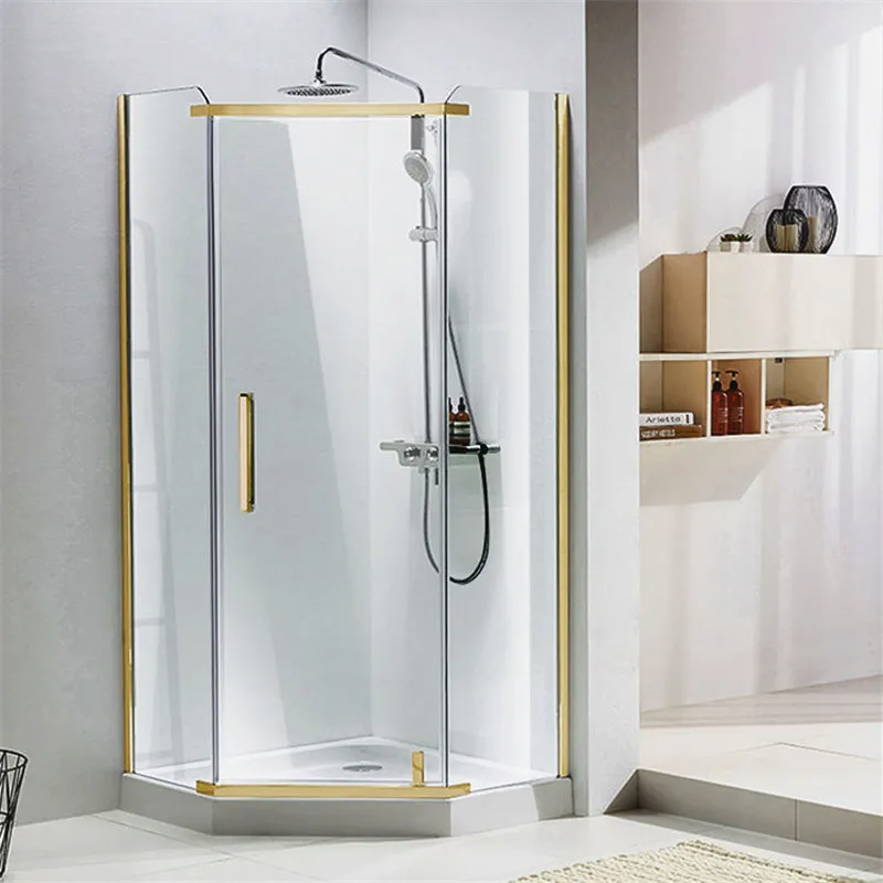 Hot Sales Tempered Glass Golden Frame Shower Cabins And Price