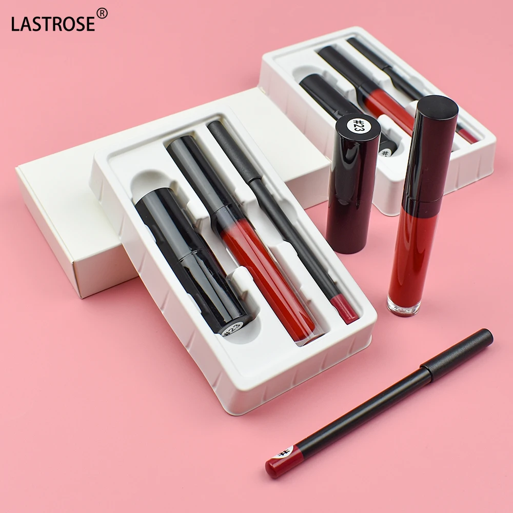 Wholesale Makeup Lip Combo Set Water Proof Velvet Lipstick Matte Lip Gloss Lipliner Pencil OEM Cosmetic 3 in 1 Lips Kit