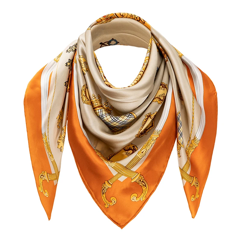 
Silk Scarf Wholesale High Quality Luxury Silk Head Hair Hijab Scarf Printed Square 16MM 89*89cm 100%Pure Silk Scarf For Women 