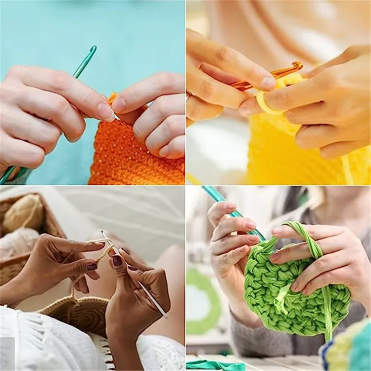59-piece Colorful Crochet Tool Kit Needles Hook Aluminum Diy Knitting Wool Sewing Storage Kit Knitting Yarn Set