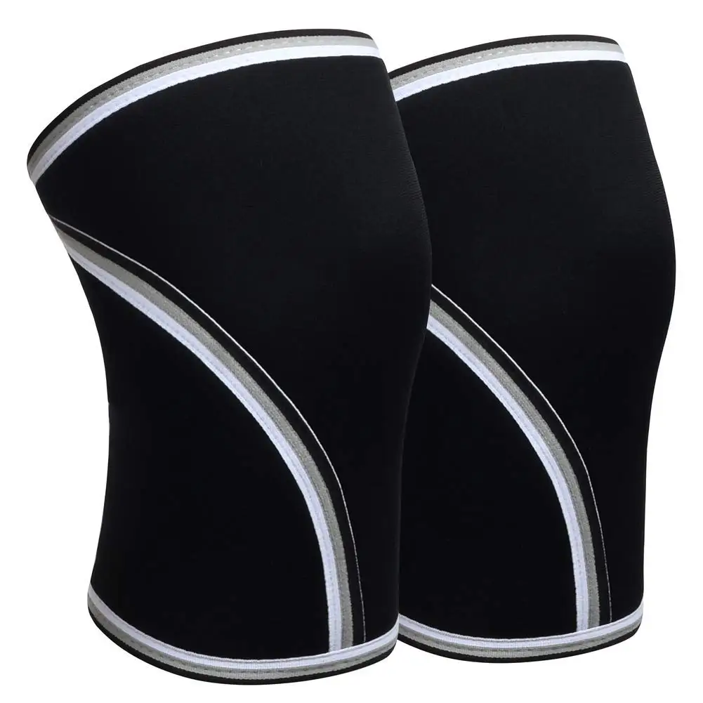 Неопреновые компрессионные коленные рукава 7 мм для фитнеса, тренажерного зала, спорта, сильной тяжелой атлетики