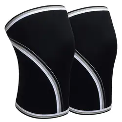 Неопреновые компрессионные коленные рукава 7 мм для фитнеса, тренажерного зала, спорта, сильной тяжелой атлетики