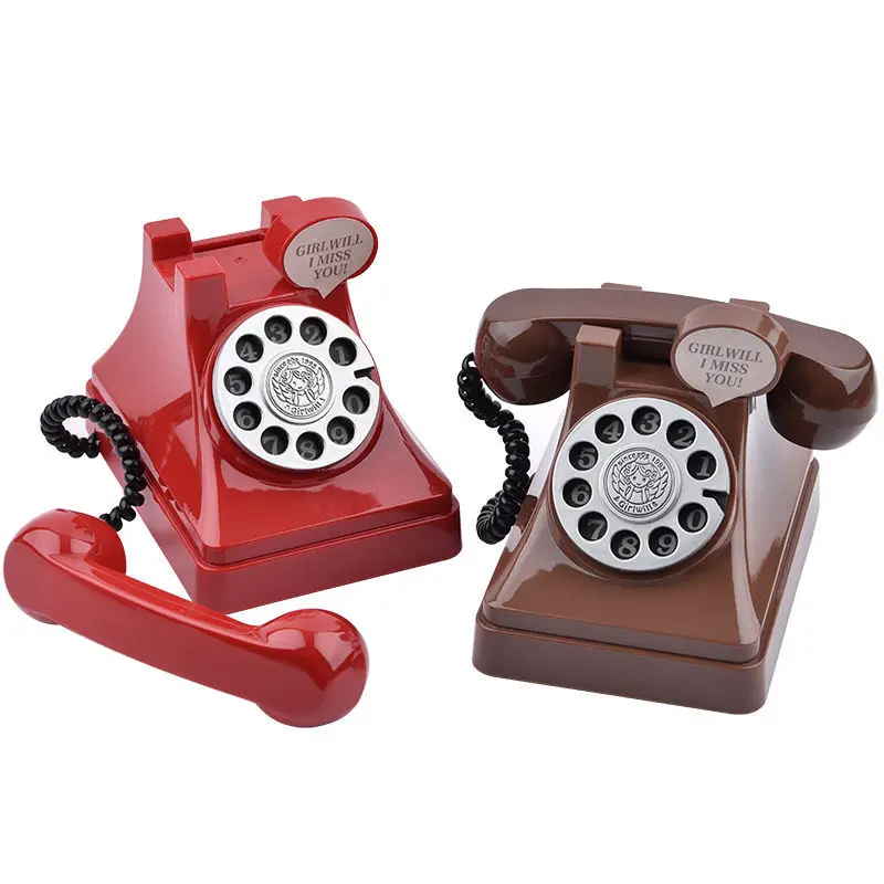 Popular products Creative Antique Phone Piggy Bank Telephone Money Saving Box  Decorations Photography Props For Children Gift