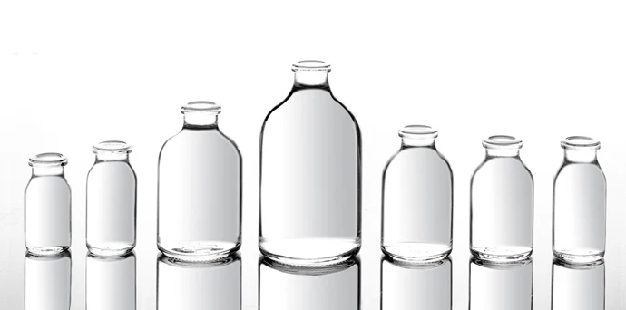 Factory direct 100ml clear glass  moulded injection  vials with rubber stopper and aluminium cap for medicine