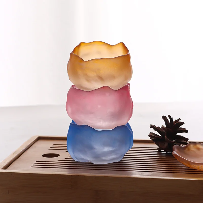 High Quality Wholesale First Snow Gradient Glass Shangshen Master Cup Japanese Kung Fu Tea Tea Transparent Cup