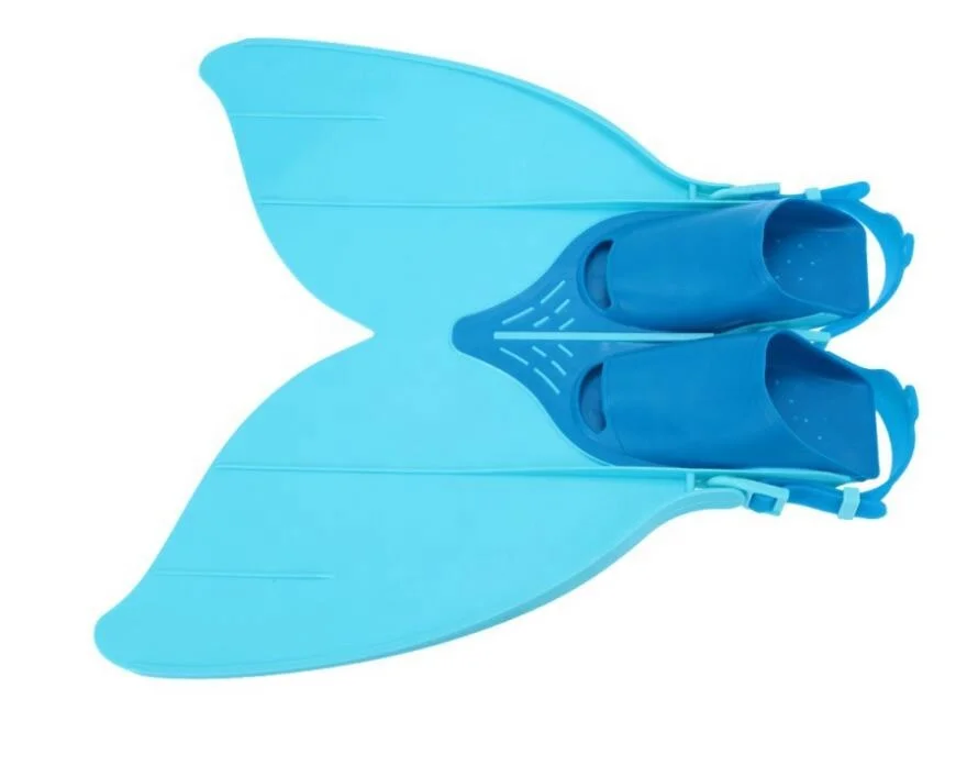 Teennager Adjustable Mermaid Tail Swim Yellow Blue Monofin