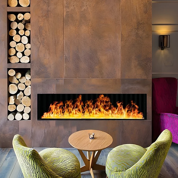 Wet-proof Led Flame Decor Outdoor Backyard Garden 1500MM Water Resistant Background Decoration Humidifier Electric Fireplace