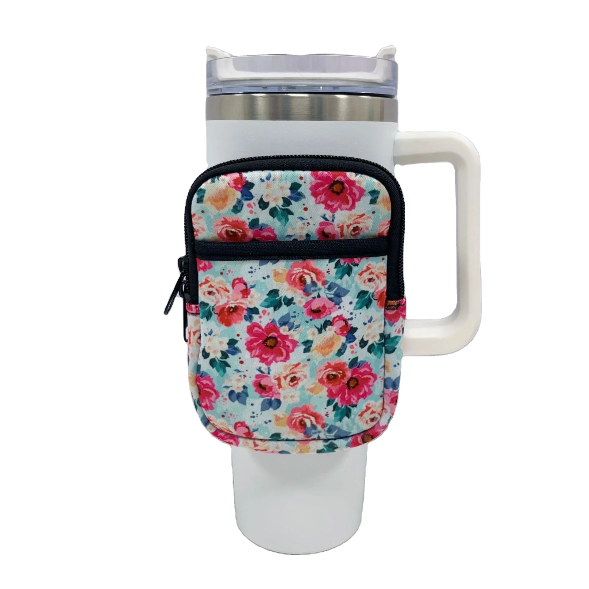 Custom Sublimation Blanks Neoprene Water Bottle Pouch Bag Backpack For 40oz Tumbler With Front Pocket