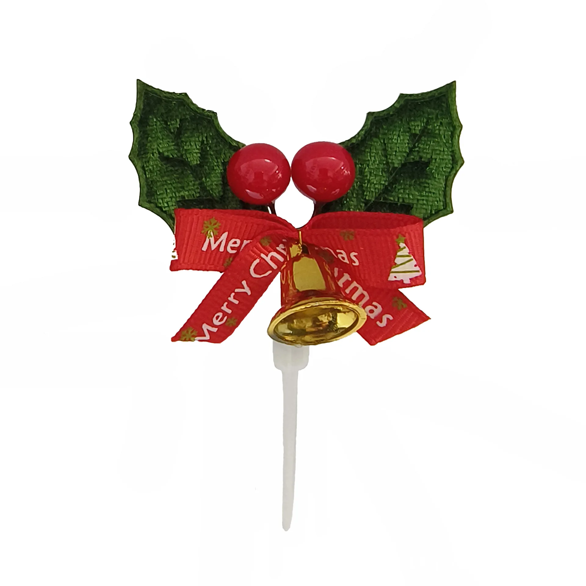 Christmas cake decorated with bells and bows Christmas Holly placards