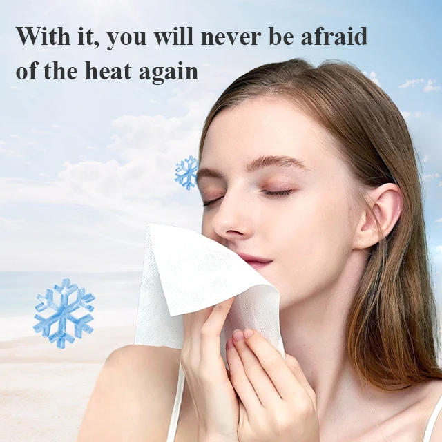 Factory Price Ice Wipes for Fitness Natural Plant Extract Body Cleaning 15pcs/box For Hot Day Refreshing