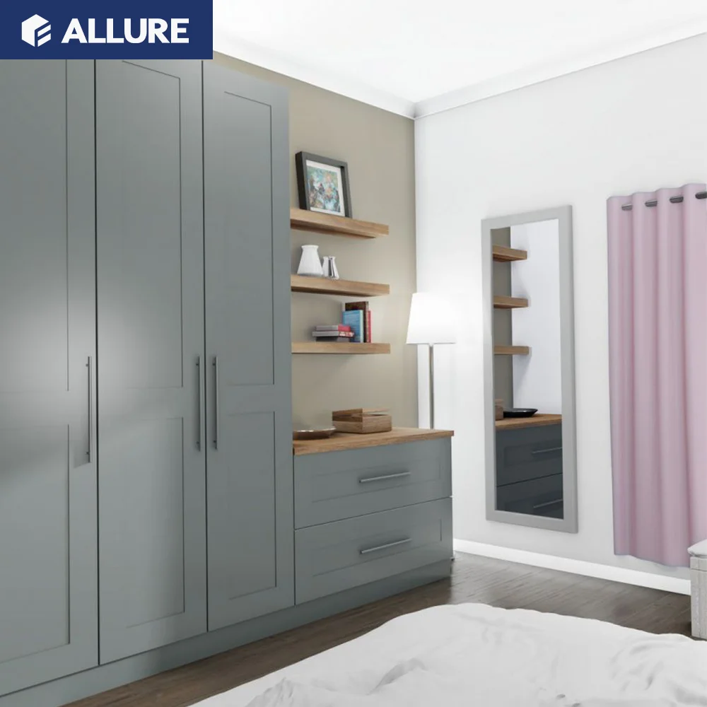 Allure waterproof dressing movable wooden wardrobe bed room 8 door design wardrobe cabinet