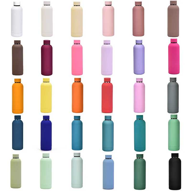 350/500/750/1000Ml Double Wall Insulated Thermos Flask Narrow Mouth Water Bottle Small Mouth Stainless Steel Sports Water Bottle