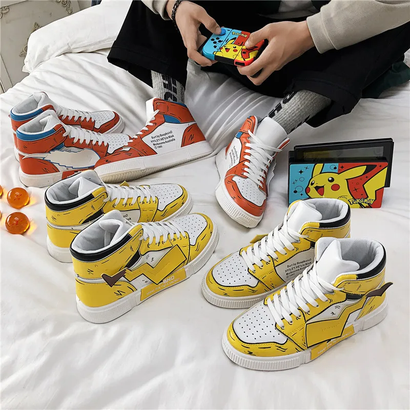 
Hot Sale Hard-wearing Men Shoes Anime High Top Shoes Naruto 3D Men Skateboard Shoes Casual shoess 
