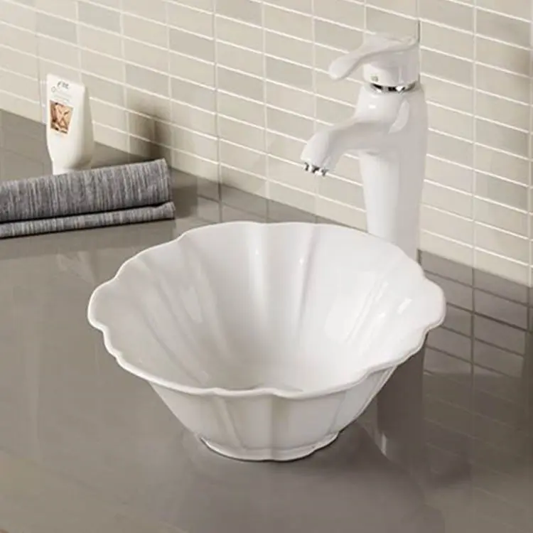 Ceramic bathroom flower wash basin sizes in inches