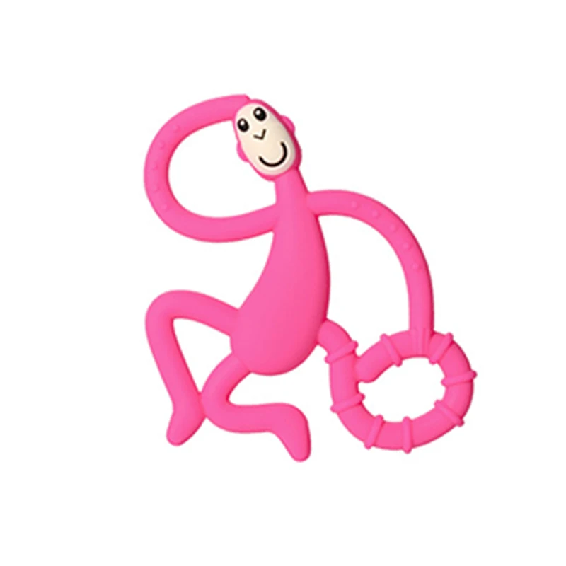 2022 Eco-friendly  Baby Teething Toys Kids Food Grade Silicone Cartoon Animal Monkey Baby Teether