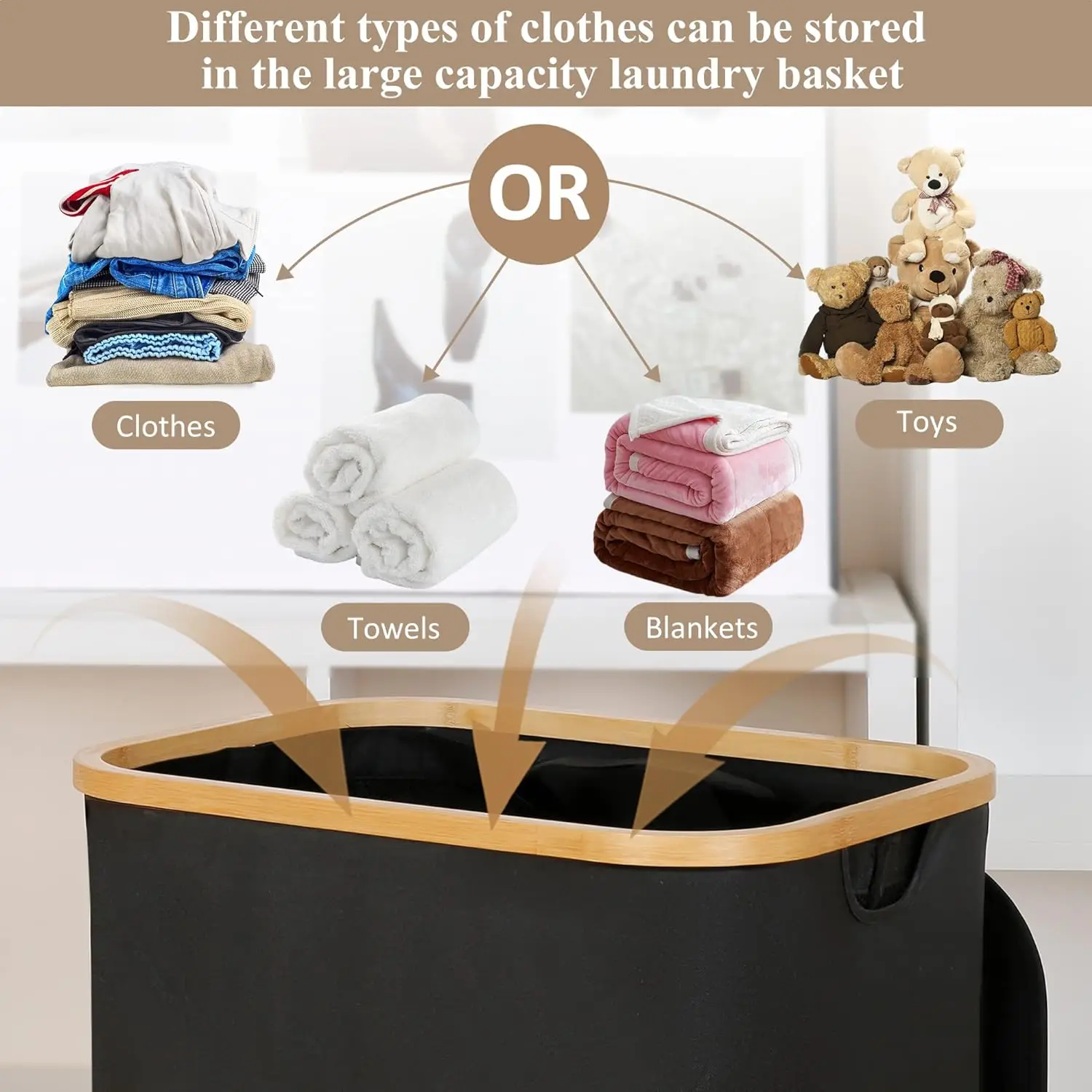 LOW MOQ Fashionable Convenience Elegant laundry basket bamboo for Schools or offices