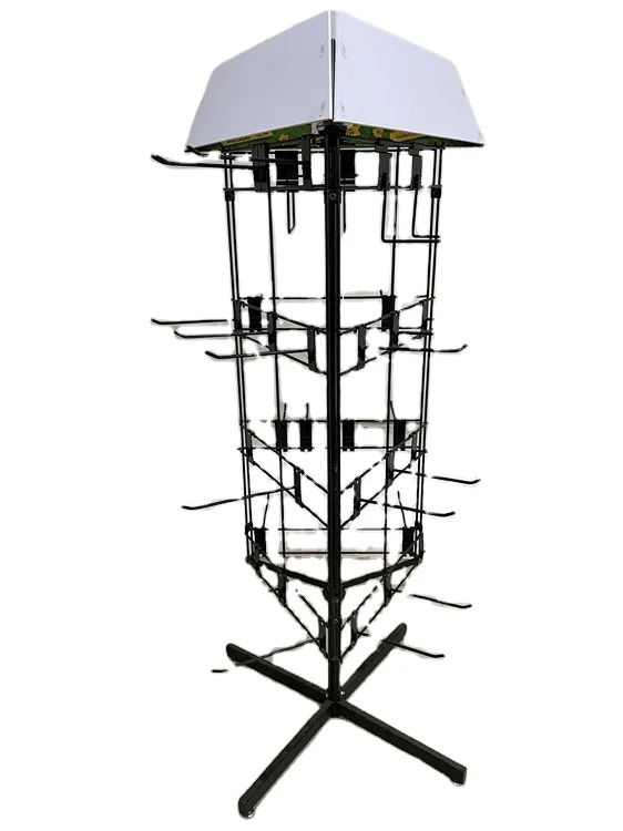 custom rotating flip flops display stand for Outdoor retail/flooring wire hook hanging product flip flops display rack