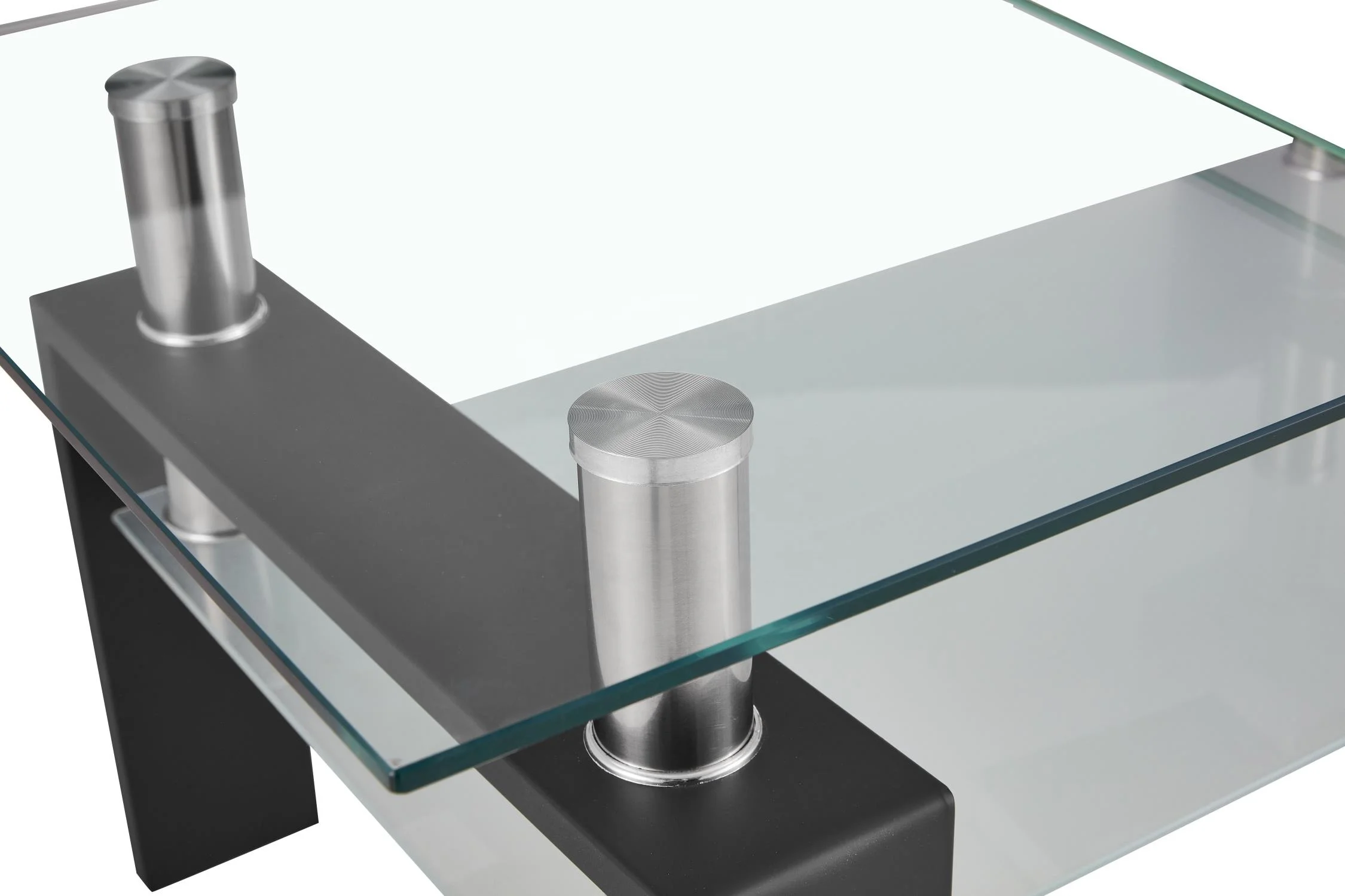 Modern Luxury Living Room Furniture Design Tempered Glass Coffee Table With metal Frame CT008