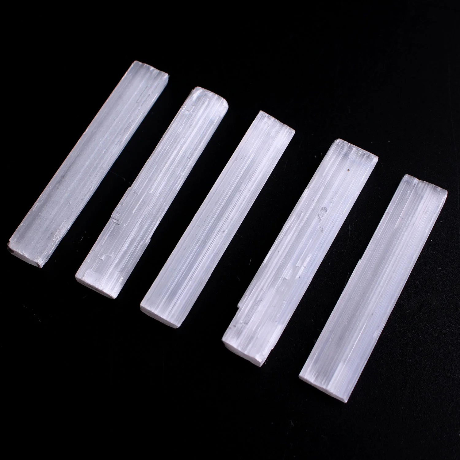 Natural energy healing crystals stick reiki quartz white gypsum strip selenite wand for decorate