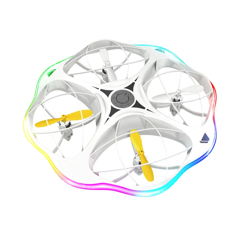 Bemay Toy 2.4GHz LED RC Flying  UFO, Optical Avoidance Flying Quadcopter, RC Drone Toy for Kids