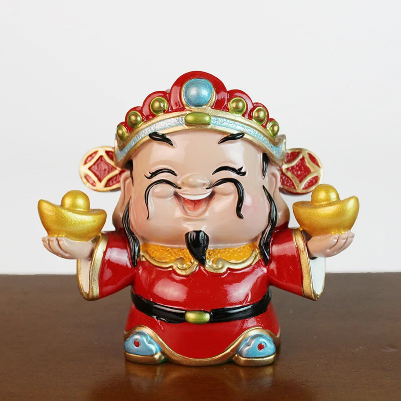Wholesale Chinese Traditional Culture Design Resin Figurine,The God of Wealth Resin Statues Sculpture for Home Office Decoration