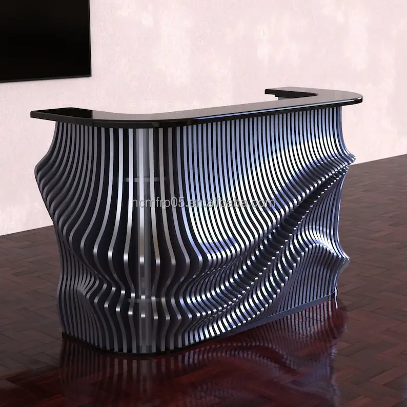 Sales office Solid wood slice reception desk customized exhibition hall reception desk Hotel cashier office building