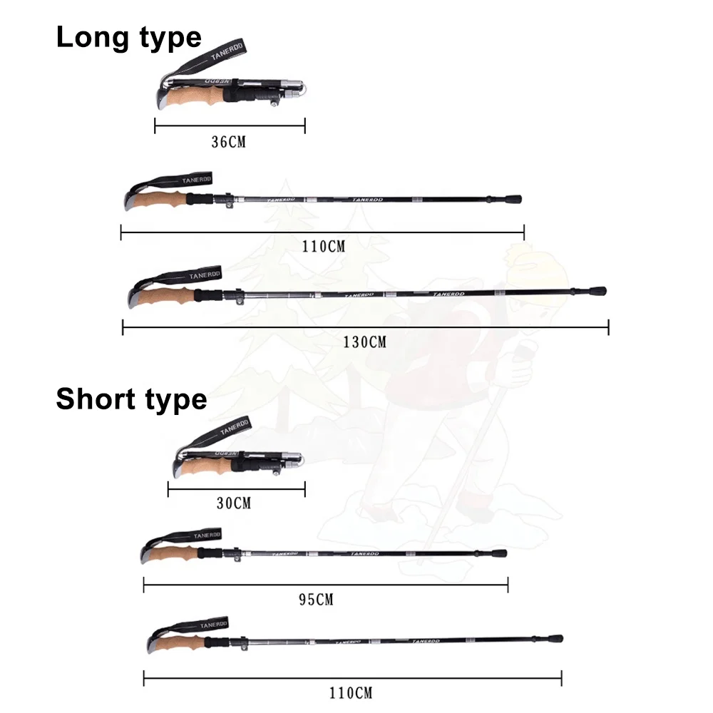 Ultralight Aluminium Collapsible trekking poles Foldable Hiking Nordic Walking Sticks Carbon Fiber Trekking Poles