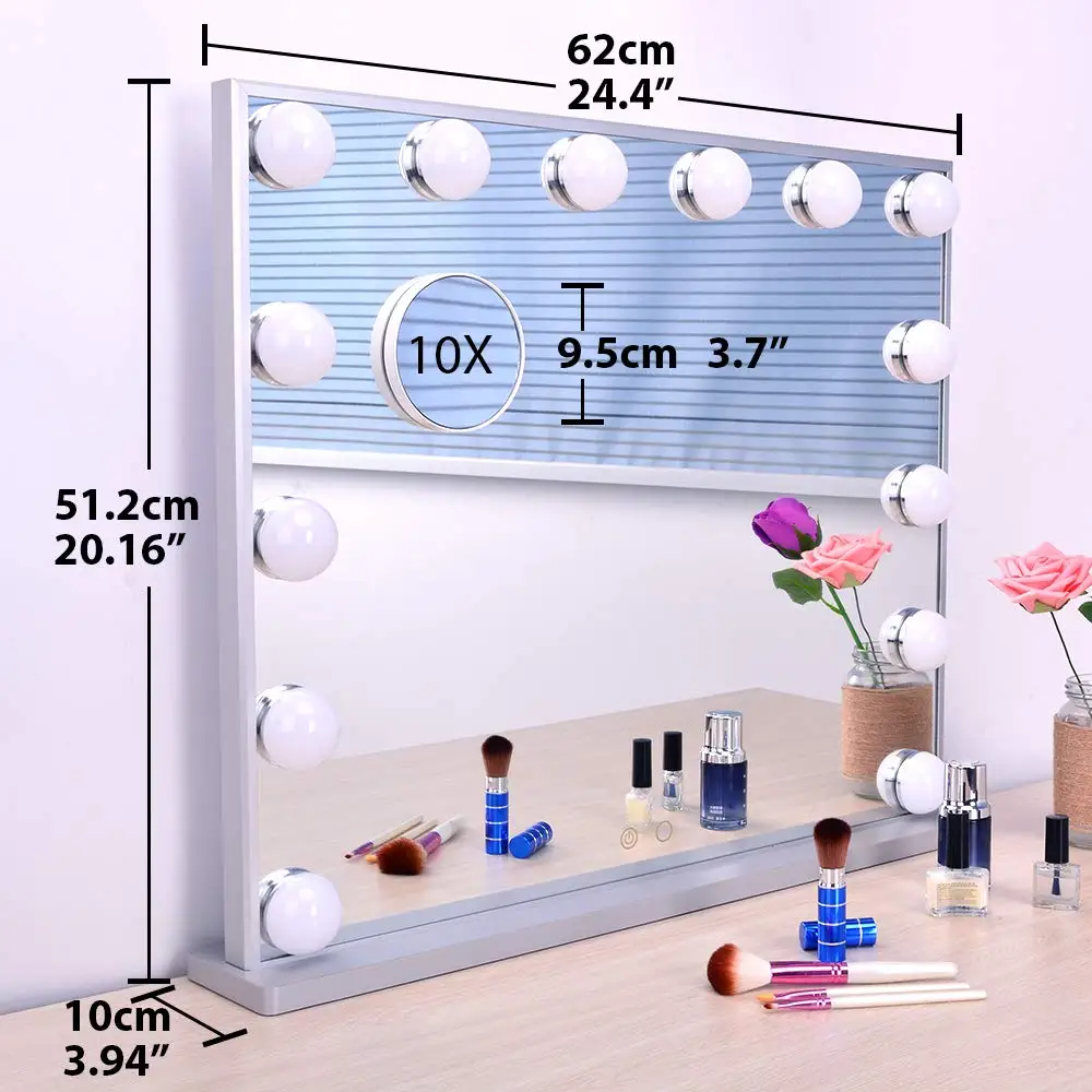 Beautme walmart lighted led light make up mirror magnification professional white vanity mirror