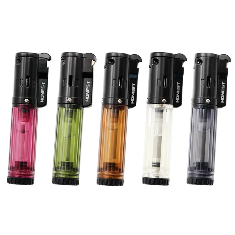 Wholesale strip mini  jet flame torch lighter with Pulley ignition for cigar