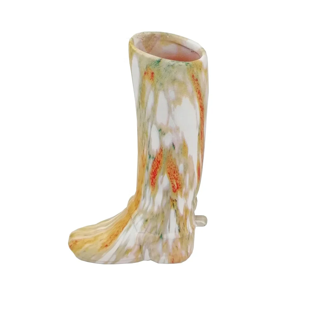 Colorful Ceramic High Boots Shape Home Flowers Vase