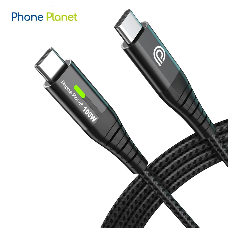Custom 100W PD 5A QC 4.0 Fast Charging Type C to Type C Cable Nylon Braided Data Cable For Samsung Galaxy S22