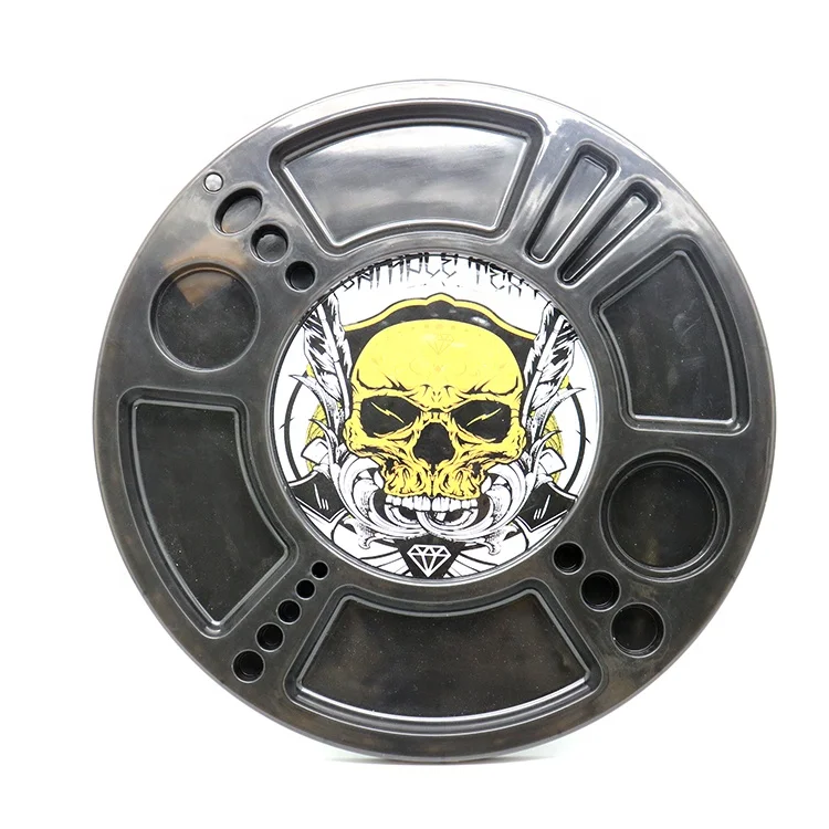 New Design Custom Logo Recharging Rotating Led Serving Tray Multifunction Plastic Spin Rolling Tray With lights