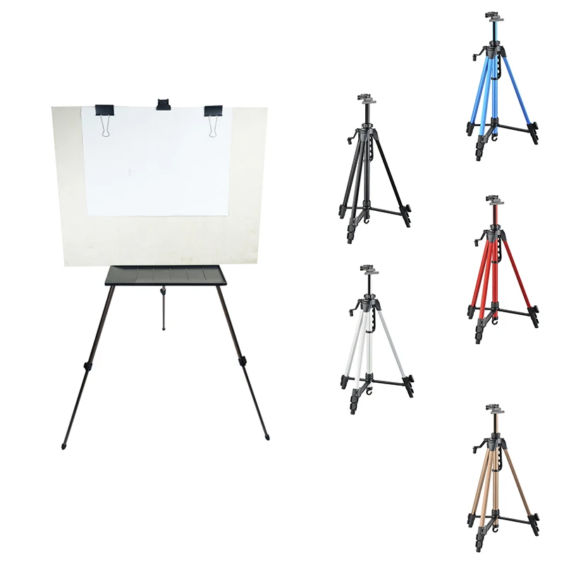 Лидер продаж, Алюминиевый металлический портативный наружный эскиз, мольберт, регулируемый мольберт для рисования с подносом