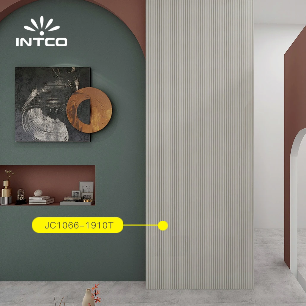 INTCO Home Decorative Easy Install Plastic Cornice Indoor Wall Decoration Waterproof 3D PS Wall Panel