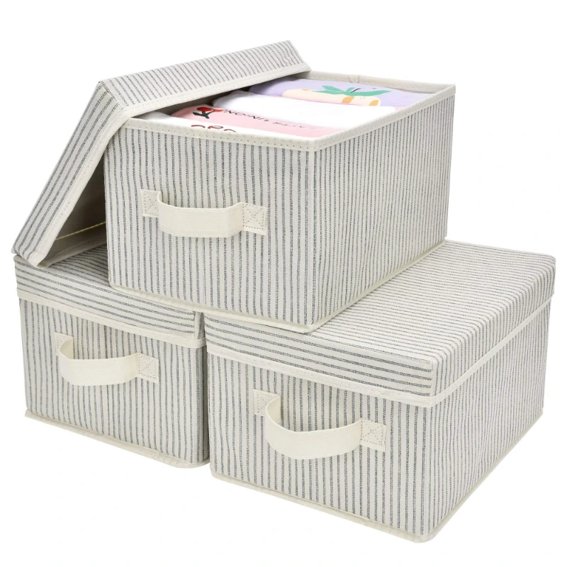 High Quality  Household Items Foldable Storage Boxes Organizer Containers Baskets Cube with Cover for Home Bedroom Closet Office
