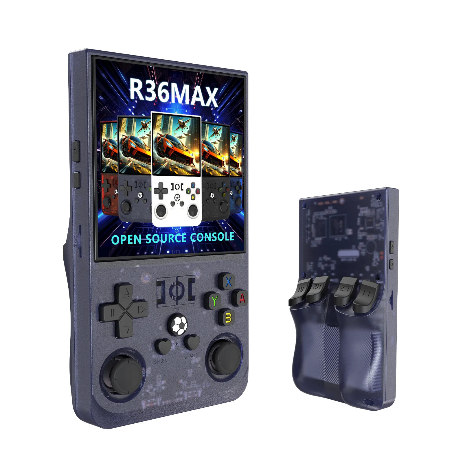 Игровая консоль с открытым исходным кодом R36 Max 128 ГБ 64 4 дюйма HD-экран ретро мини-игровой плеер 4000 мАч длительный срок службы батареи R36Smax