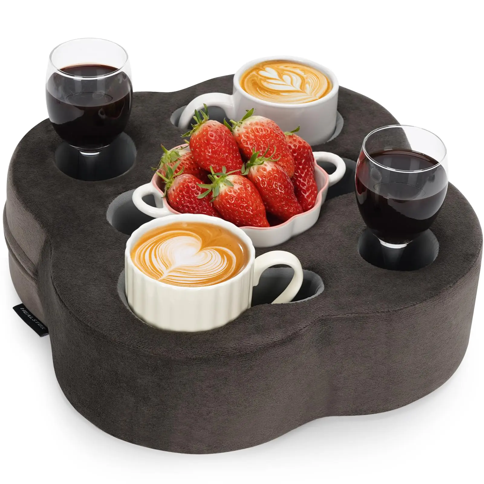 Sofa Organizer Caddy Bed Refreshment Tray for Drinks Couch Cup Holder Pillow